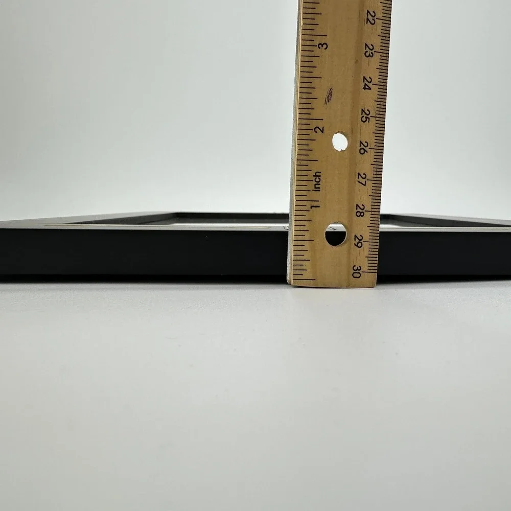 Black Wood 8x10 Picture Frame Gold Linear Detail Modern Tabletop Wall Decor